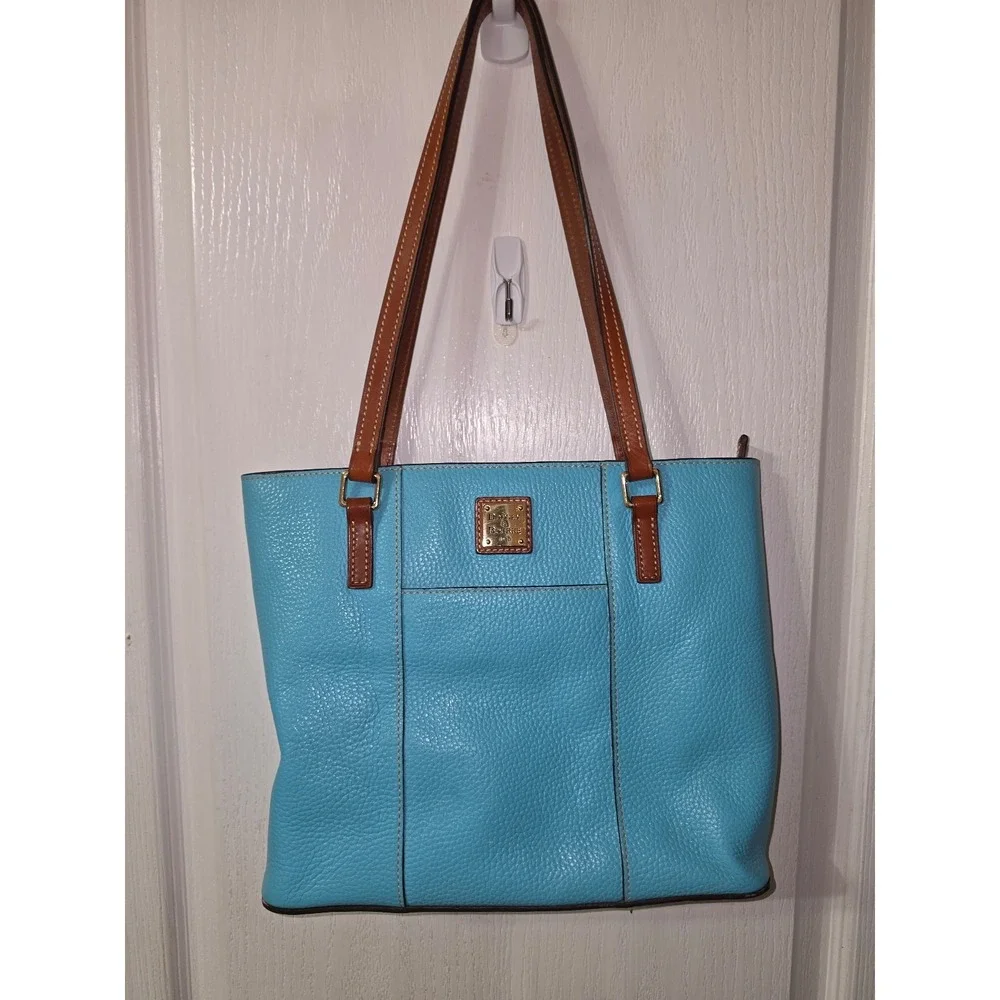 Dooney &‎ Bourke Pebble Grain Small Lexington Tote in Caribbean Blue.